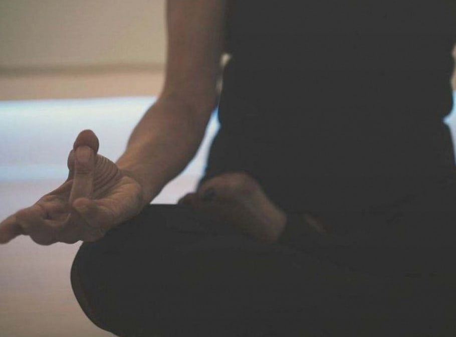 Students practicing yoga